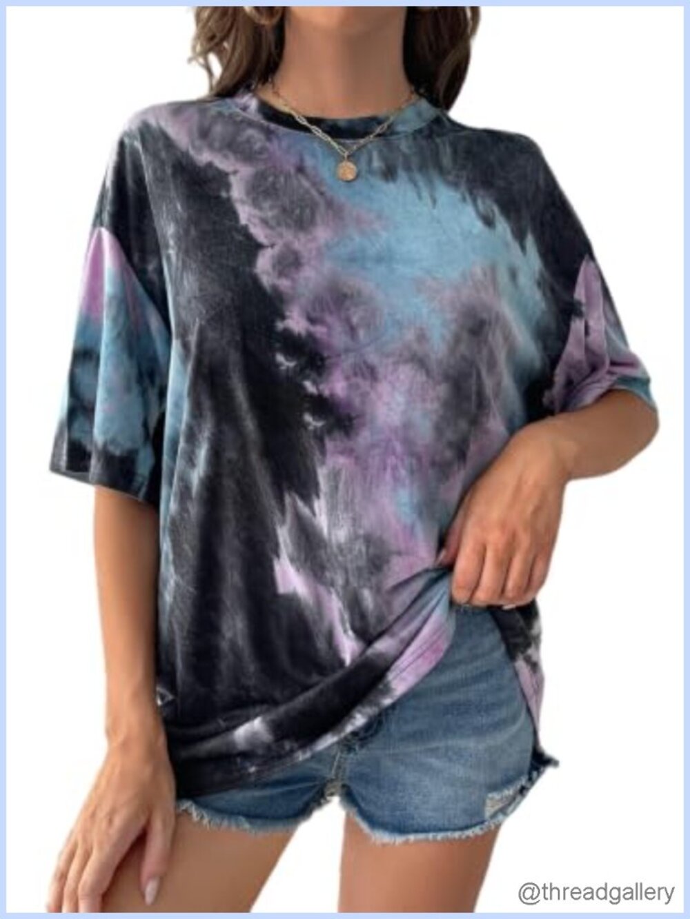 Remidoo Women's Oversized Graphic T-Shirt Short Sleeve Tie Dye Tee